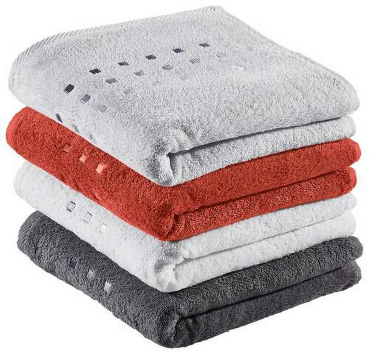 HANDTUCH Quattro Rot  - Rot, Basics, Textil (50/100cm) - Esposa