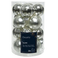 CHRISTBAUMKUGEL-SET 3,5 cm 16-teilig  - Silberfarben, LIFESTYLE, Glas (3,5cm)