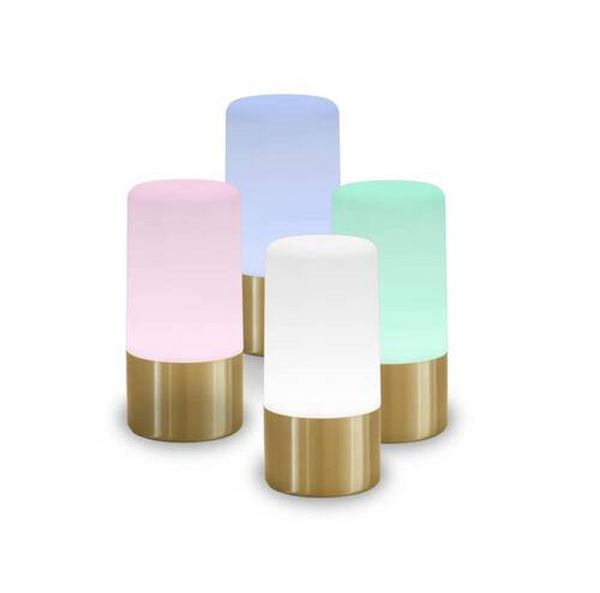 LED-TISCHLEUCHTE Maia 9/19 cm   - Messingfarben/Weiß, Basics, Kunststoff (9/19cm) - New Garden