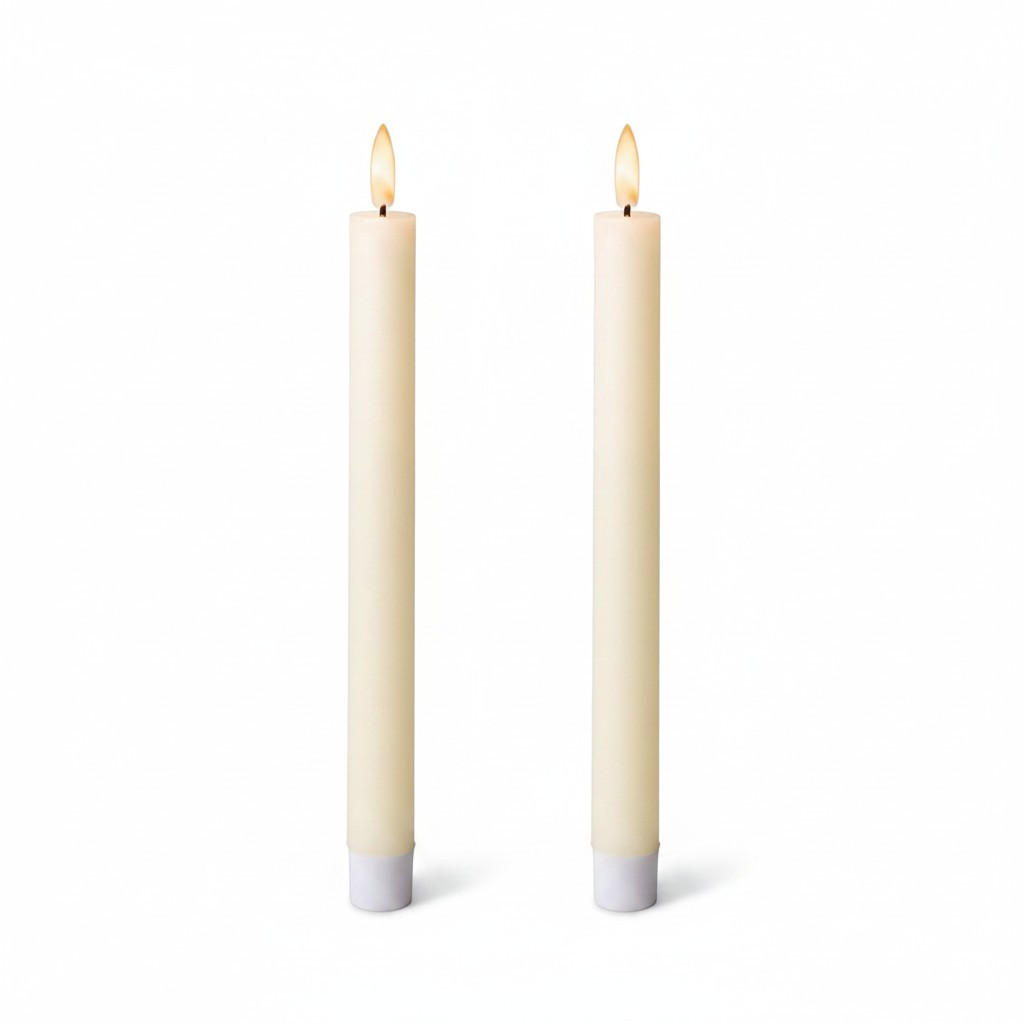 LED-KERZENSET  - Creme, Basics, Naturmaterialien (2,20/2,20/24,50cm)