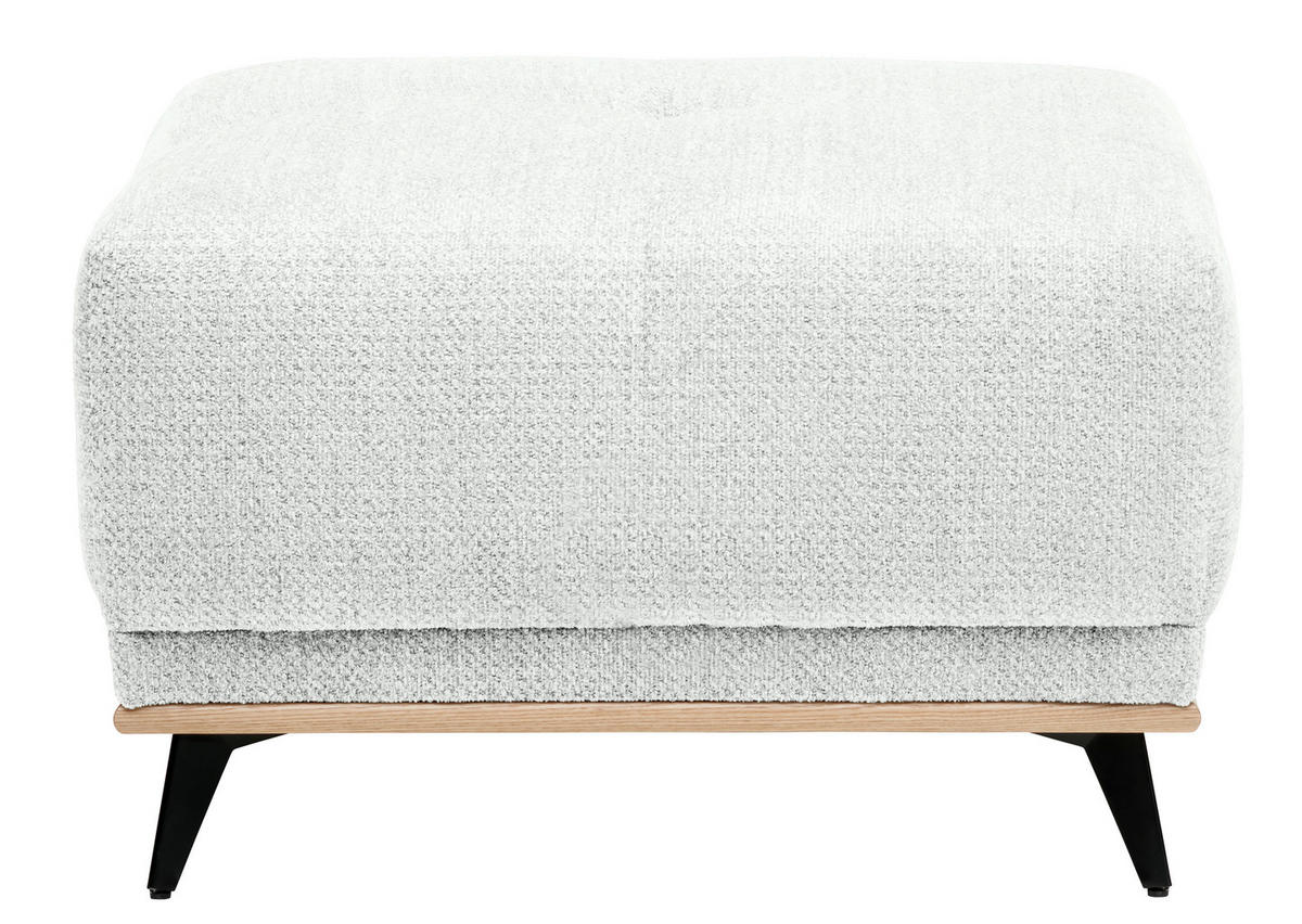 HOCKER in Textil Grauweiss  - Schwarz/Grauweiss, Modern, Holz/Textil (73/47/73cm) - home24