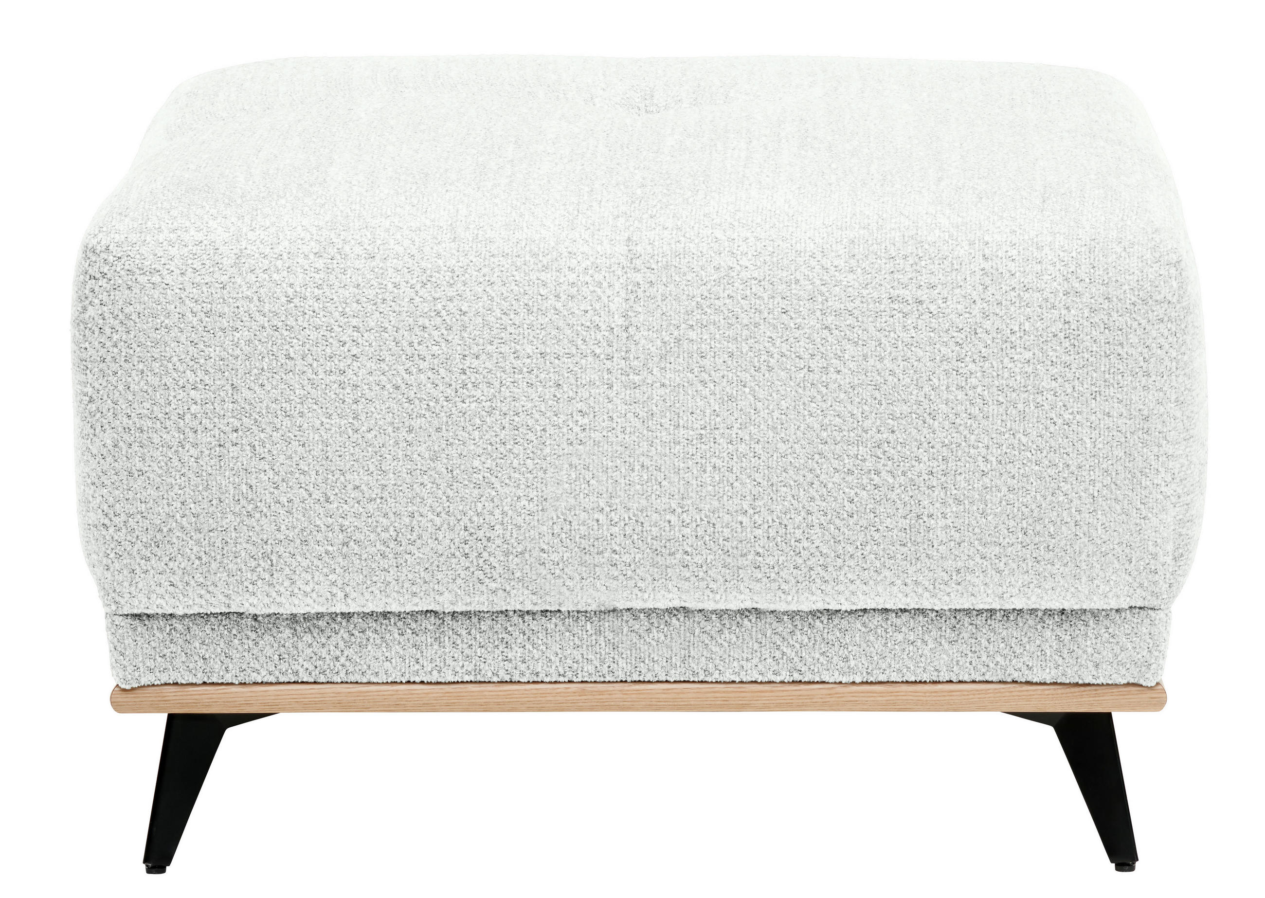 Thumbnail - home24 Hocker, Grauweiß, Textil, Eiche, quadratisch, 73x47x73 cm, Stoffauswahl, Wohnzimmer, Hocker, Sitzhocker