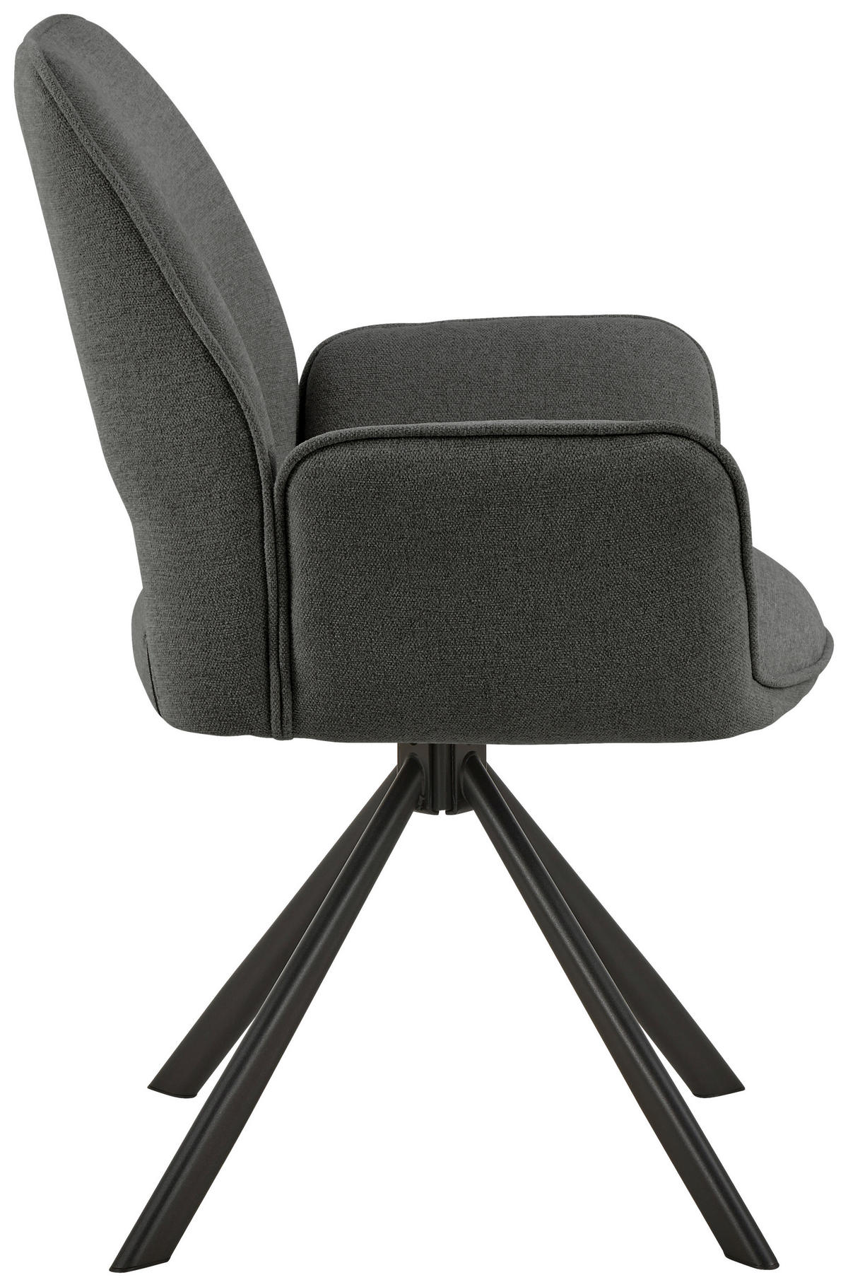 ARMLEHNSTUHL  in Stahl Flachgewebe  - Anthrazit/Schwarz, Design, Textil/Metall (60/85/63cm) - MID.YOU