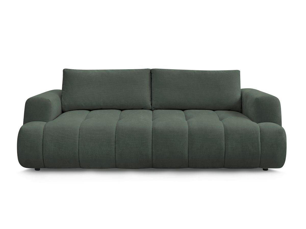 SCHLAFSOFA FUJI Leinenoptik Grün  inkl.  - Schwarz/Grün, MODERN, Kunststoff/Textil (251/113/88cm)
