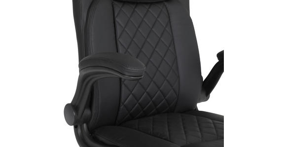 CHEFSESSEL  in Lederlook Schwarz  - Schwarz, Design, Kunststoff/Textil (63,5/107,5-117/68cm) - Carryhome