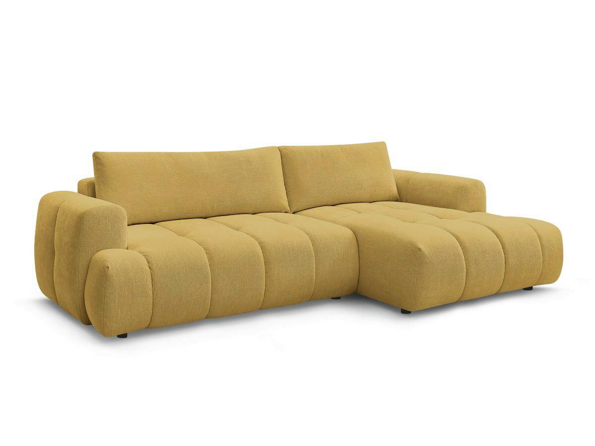 ECKSCHLAFSOFA FUJI Leinenoptik Gelb  inkl.  - Gelb/Schwarz, MODERN, Kunststoff/Textil (292/160cm)