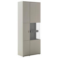 VITRINE in furniert Grau, Eichefarben  - Eichefarben/Grau, Design, Glas/Holzwerkstoff (80/201/37cm) - Novel