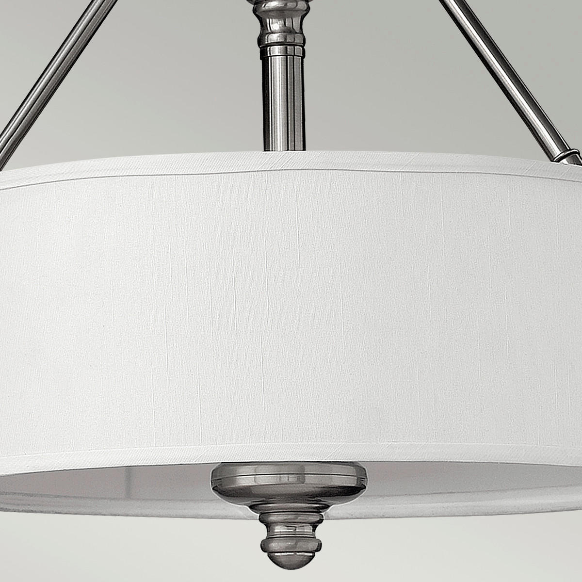 DECKENLEUCHTE  40.6/38.1 cm    - Nickelfarben, Lifestyle, Glas/Textil (40.6/38.1cm) - Elstead Lighting