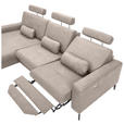 ECKSOFA Grau Mikrofaser  - Schwarz/Grau, KONVENTIONELL, Textil/Metall (180/302cm) - Carryhome