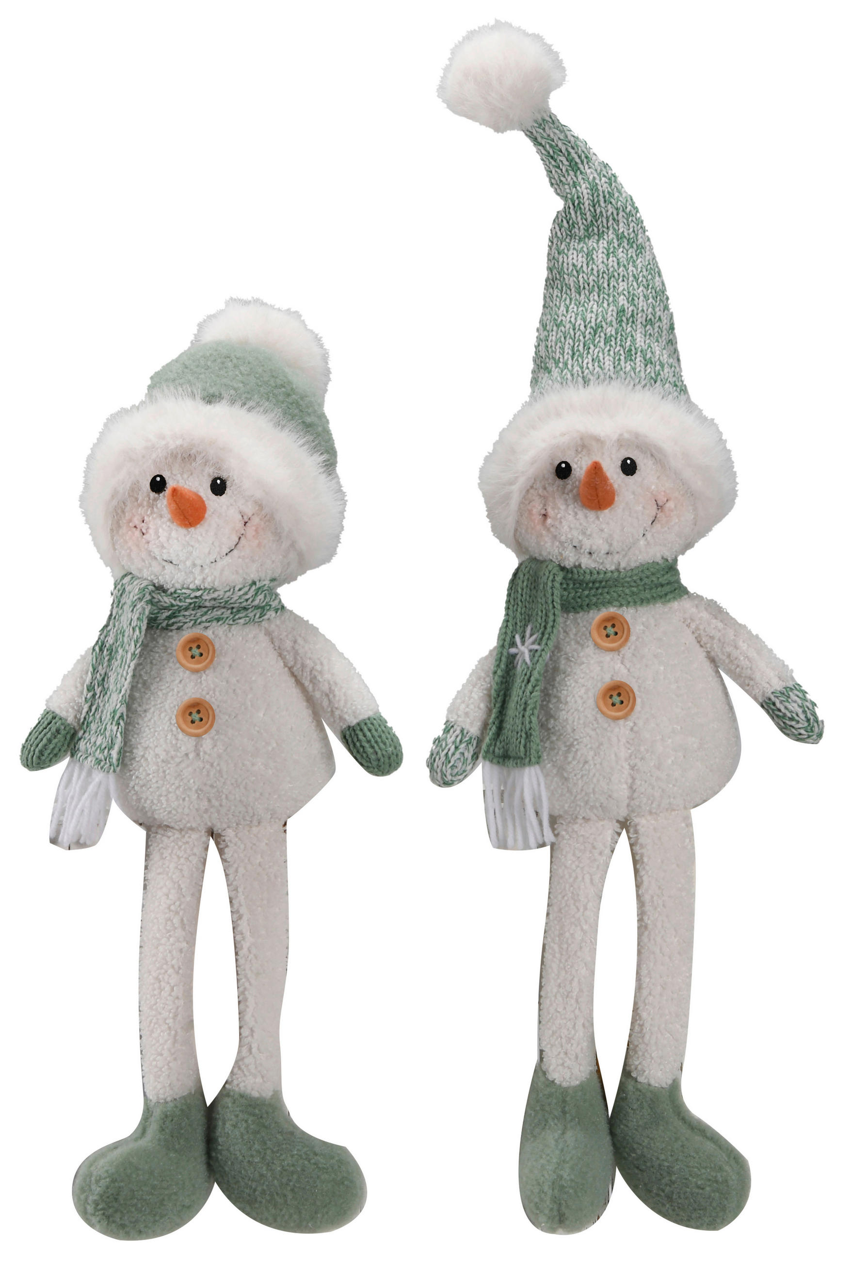 SNÖGUBBE  - vit/grön, Lifestyle, textil (16/65/11cm) - X-Mas