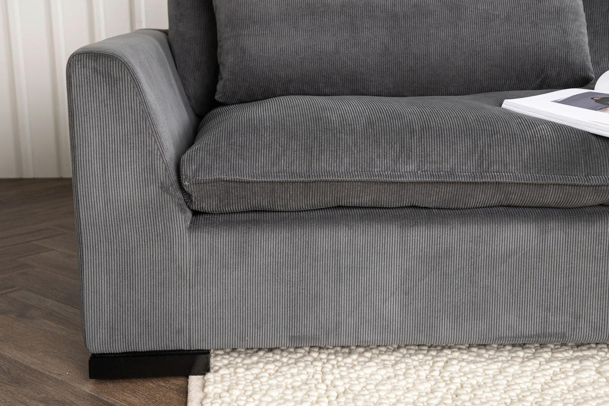 3-SITS SOFFA i mörkgrå  - mörkgrå, Design, trä/textil (270/82/105cm) - Livetastic