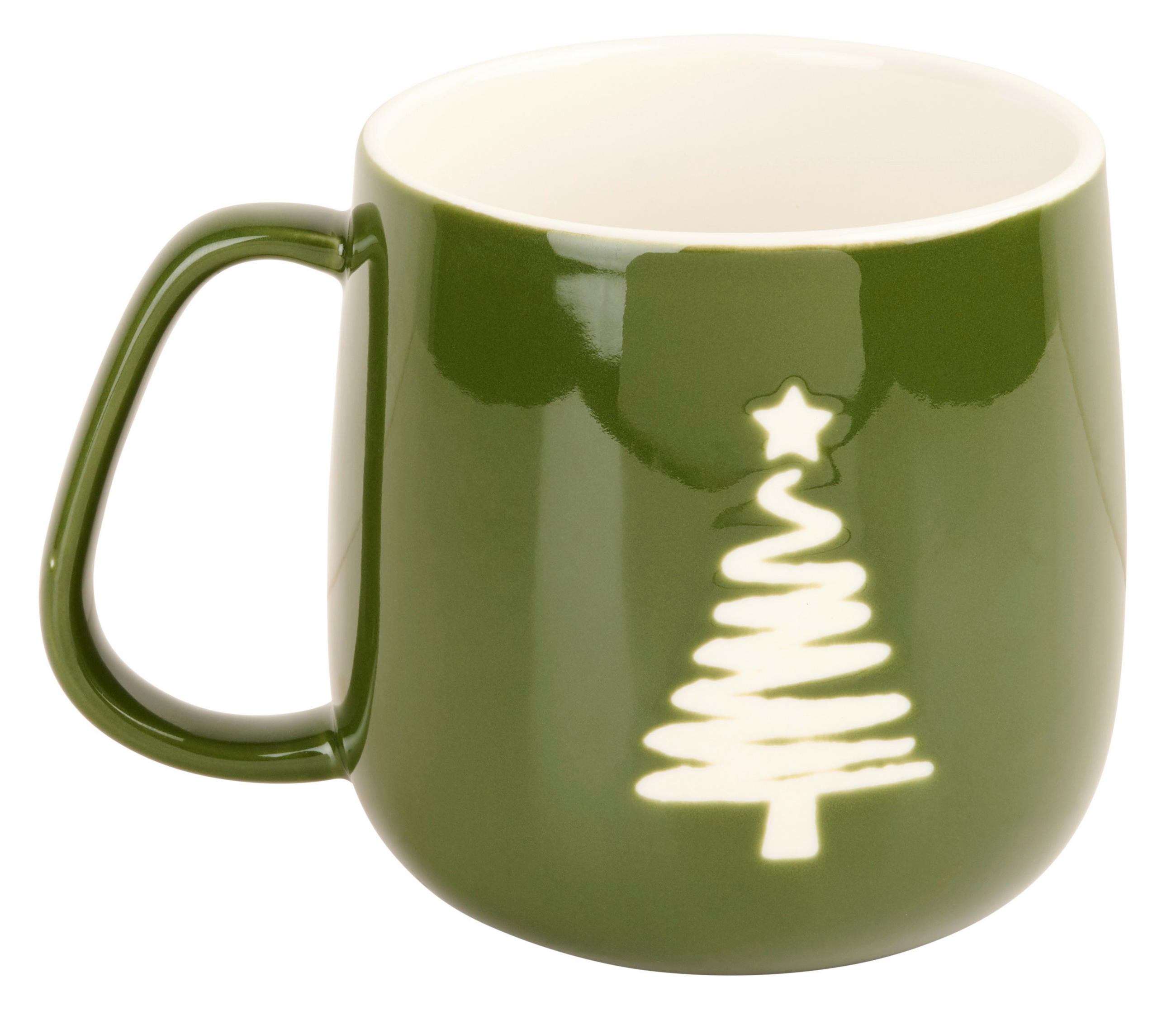 KAFFEEBECHER  450 ml   - Grün, LIFESTYLE, Keramik (9/9,7cm) - X-Mas