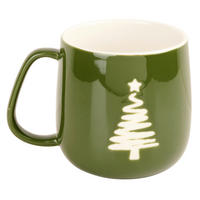 KAFFEEBECHER  450 ml   - Grün, LIFESTYLE, Keramik (9/9,7cm) - X-Mas