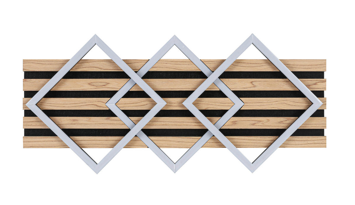 LED-DECKENLEUCHTE 63/29/7,5 cm   - Eichefarben/Schwarz, Basics, Holzwerkstoff/Kunststoff (63/29/7,5cm) - Novel