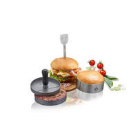 BURGER-SET BBQ 3-TLG.   - Edelstahlfarben/Anthrazit, Design, Kunststoff/Metall (11,8/9,3cm) - Gefu