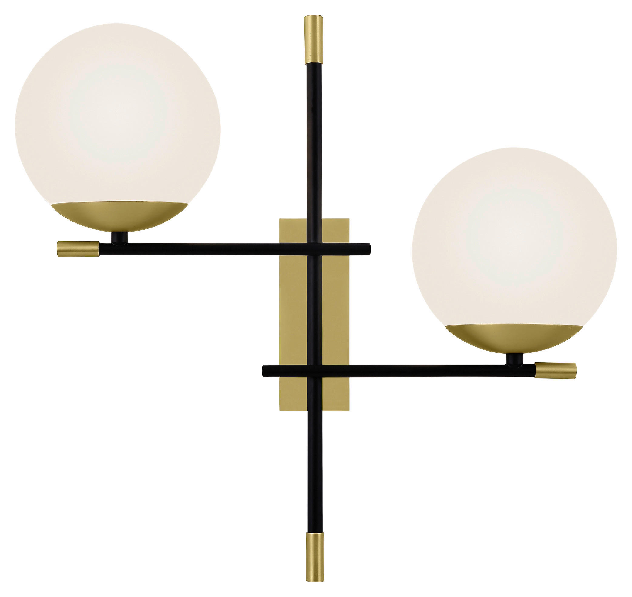 WANDLEUCHTE 17,5/42/44 cm   - Goldfarben/Schwarz, Trend, Glas/Metall (17,5/42/44cm) - MAYTONI