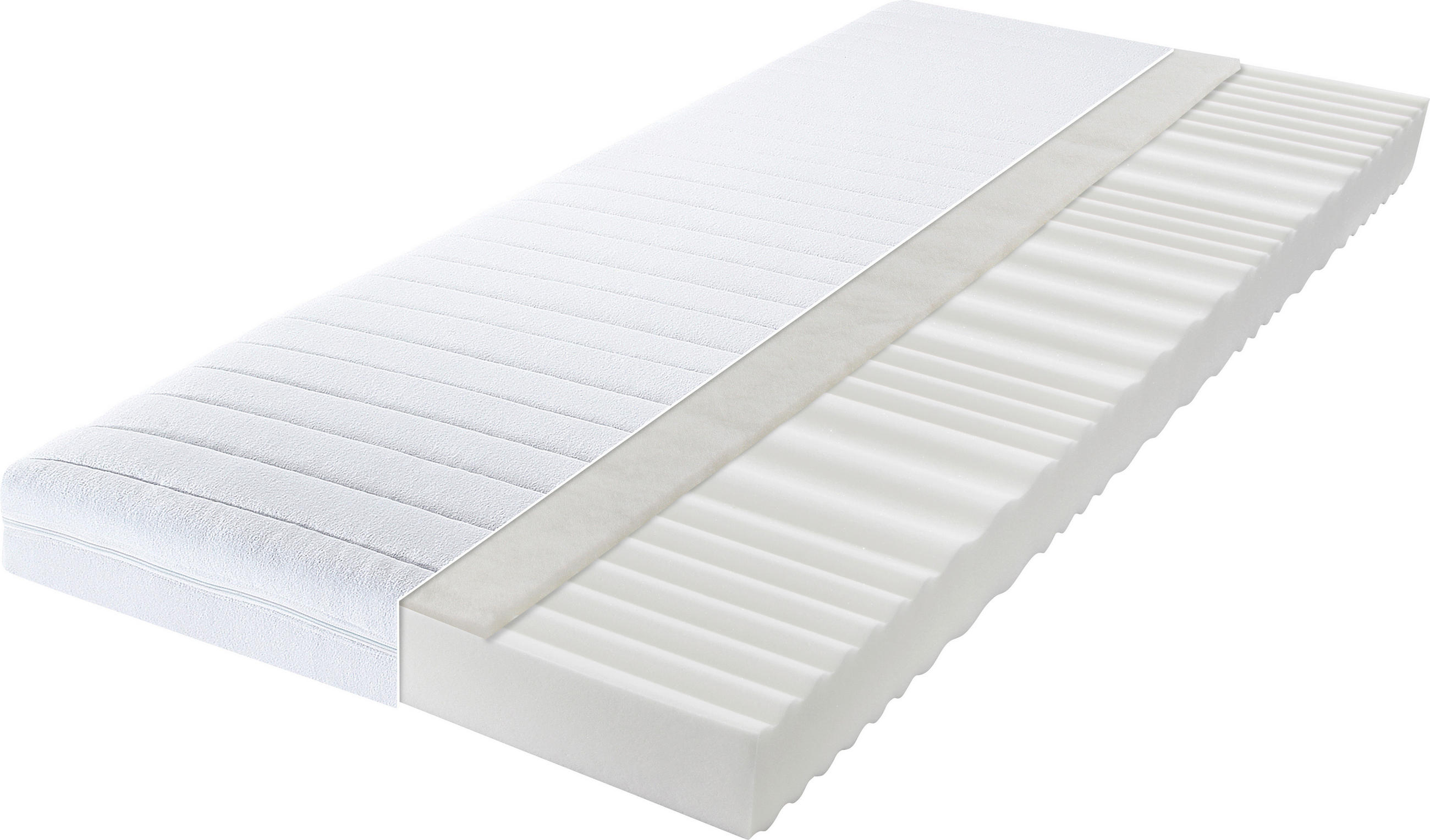 KALTSCHAUMMATRATZE 140/200 cm Höhe ca. 15 cm  - Weiß, Basics, Textil (140/200cm) - Boxxx