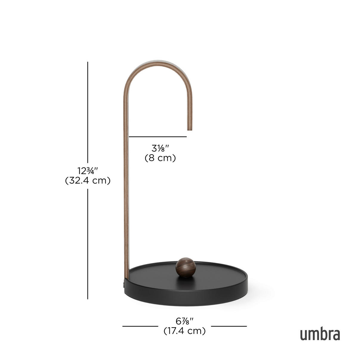 DRŽALO ZA KUHINJSKE BRISAČE   17/17/31 cm                  - črna/barva oreha, Basics, kamen/kovina (17/17/31cm) - Umbra