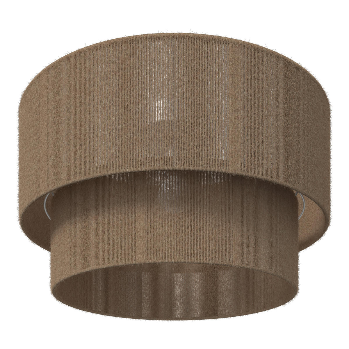 DECKENLEUCHTE  45/27 cm    - Braun/Weiß, Natur, Kunststoff/Textil (45/27cm) - Novel