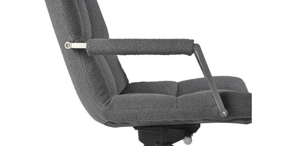 CHEFSESSEL Teddystoff Dunkelgrau - Dunkelgrau, Design, Kunststoff/Textil (66/115-125/73cm) - Novel