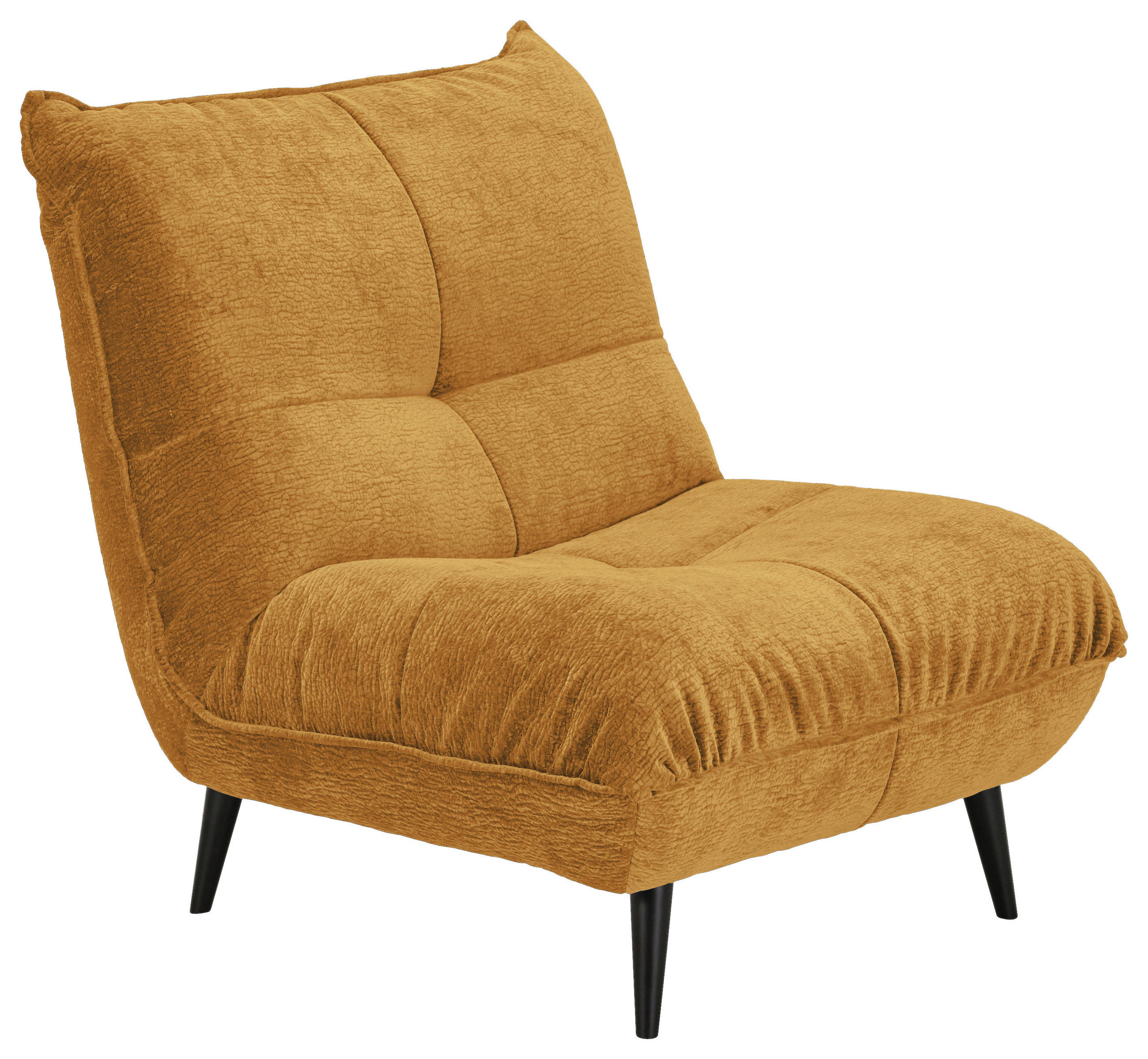 SESSEL in Mikrofaser Goldfarben  - Goldfarben/Schwarz, Konventionell, Textil/Metall (89/100/101cm) - MID.YOU