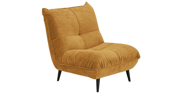 SESSEL in Mikrofaser Goldfarben - Goldfarben/Schwarz, KONVENTIONELL, Textil/Metall (89/100/101cm) - Hom`in