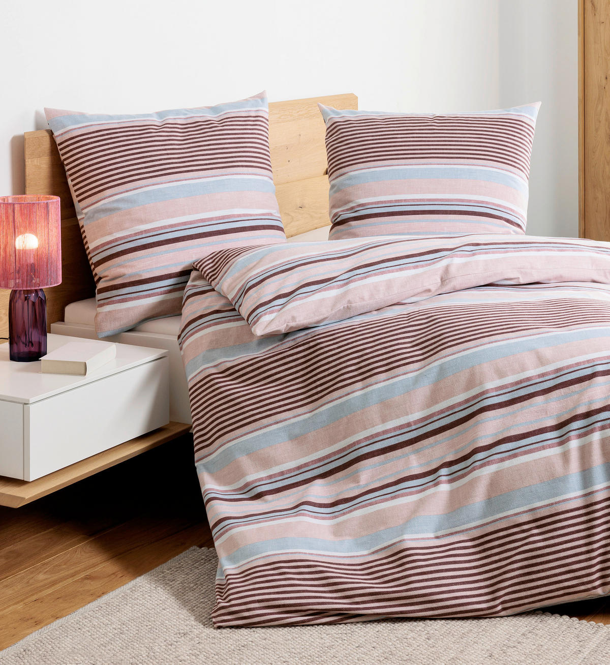 BETTWÄSCHE Biber 200/220 cm  - Beere, Design, Textil (200/220cm) - Janine