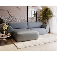 ECKSOFA SOLIS in Chenille Hellgrau  170/288 cm  - Hellgrau/Schwarz, Design, Kunststoff/Textil (170/288cm) - Livetastic