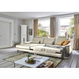 ECKSOFA  in Echtleder Ecru  176/334 cm  - Ecru/Schwarz, Design, Leder/Metall (176/334cm) - Dieter Knoll