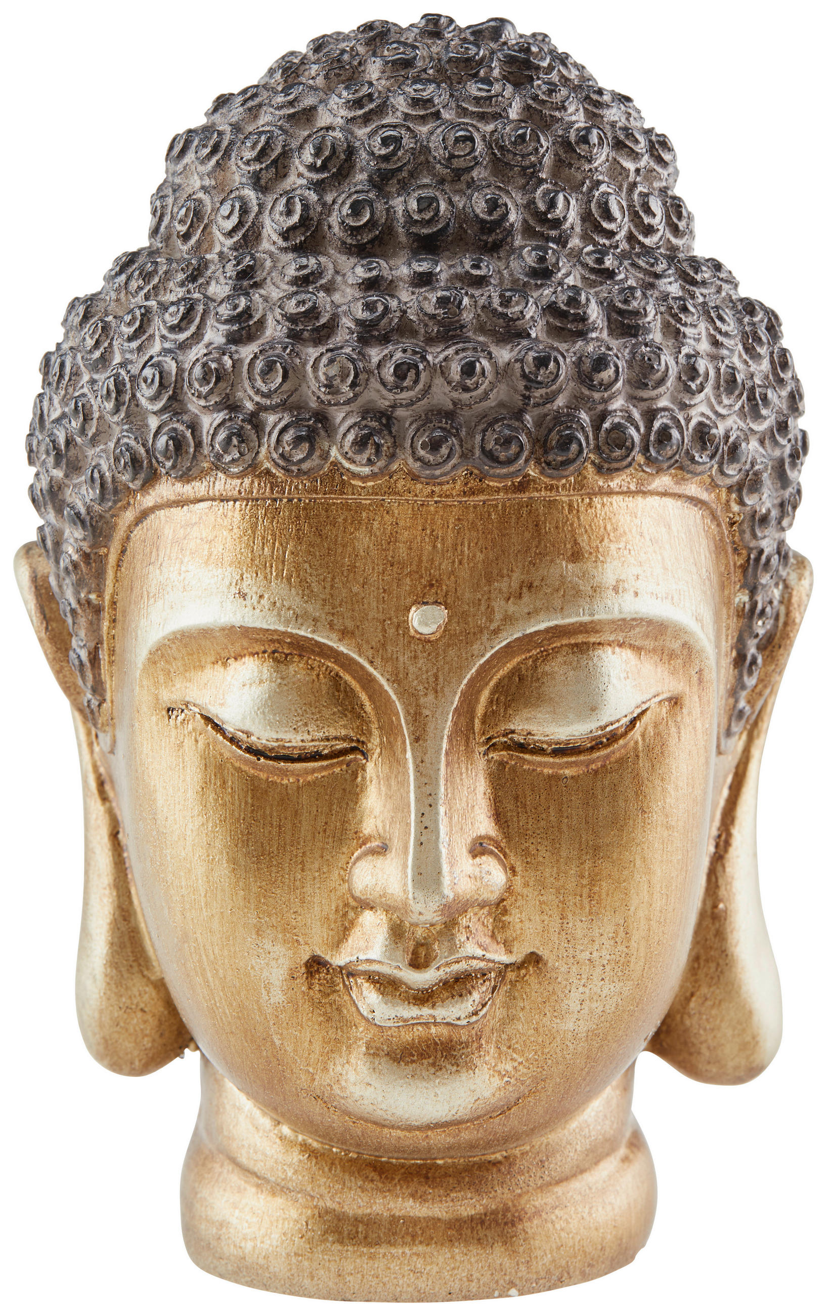 Dekofigur Buddhakopf H: 13 cm Kunststoff für In- und Outdoor