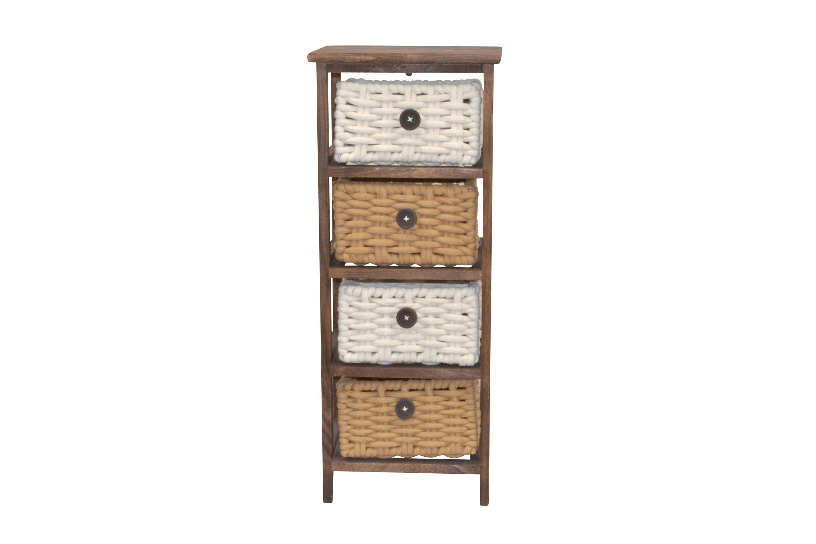 KOMMODE  in  - Dunkelbraun/Creme, Design, Holz/Textil (25/30/74cm) - MID.YOU