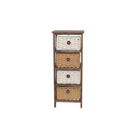 KOMMODE  in  - Dunkelbraun/Creme, Design, Holz/Textil (25/30/74cm) - MID.YOU
