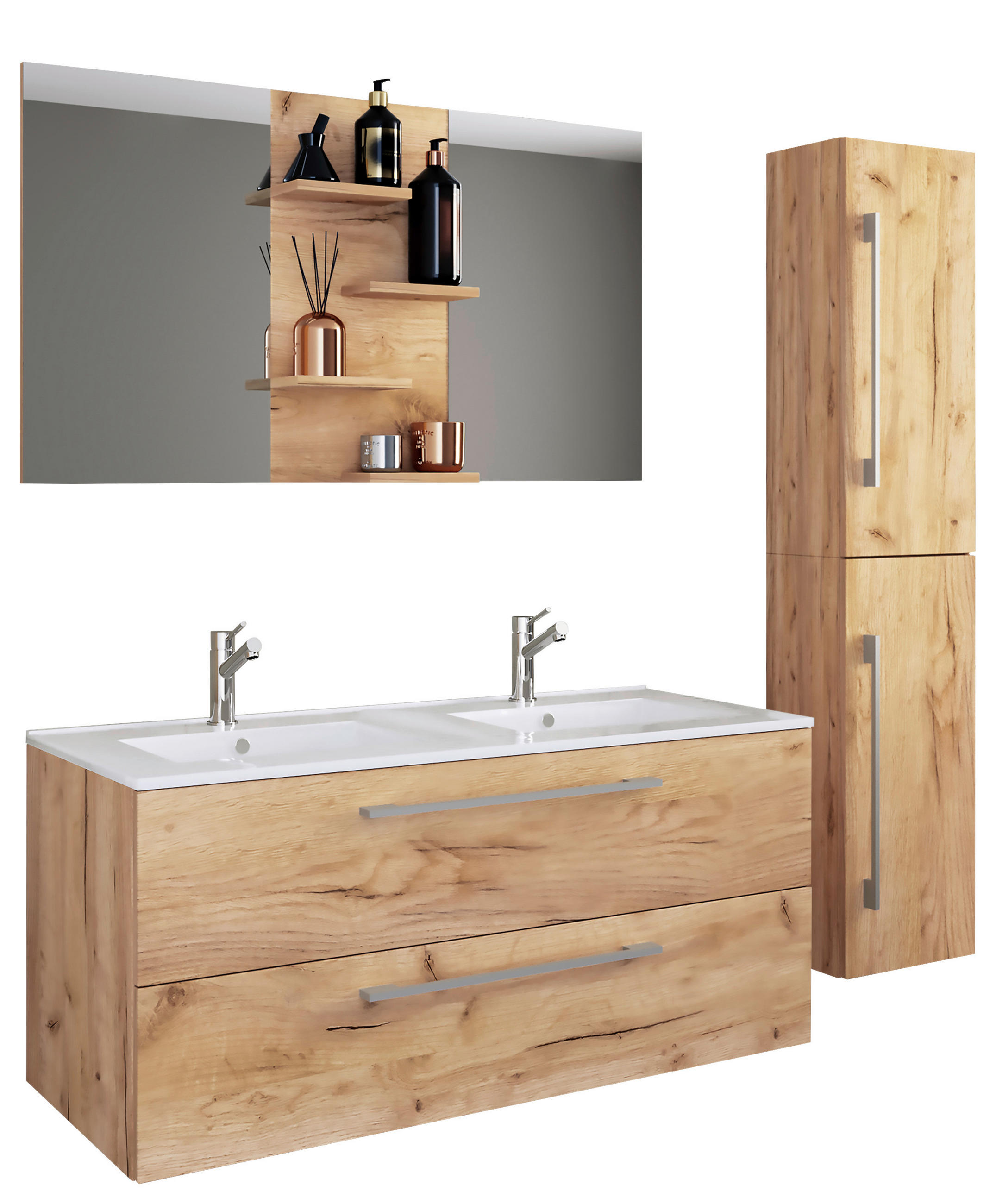 BADEZIMMER  in 145 cm  - Honigeiche/Weiß, MODERN, Keramik/Holzwerkstoff (145cm) - MID.YOU