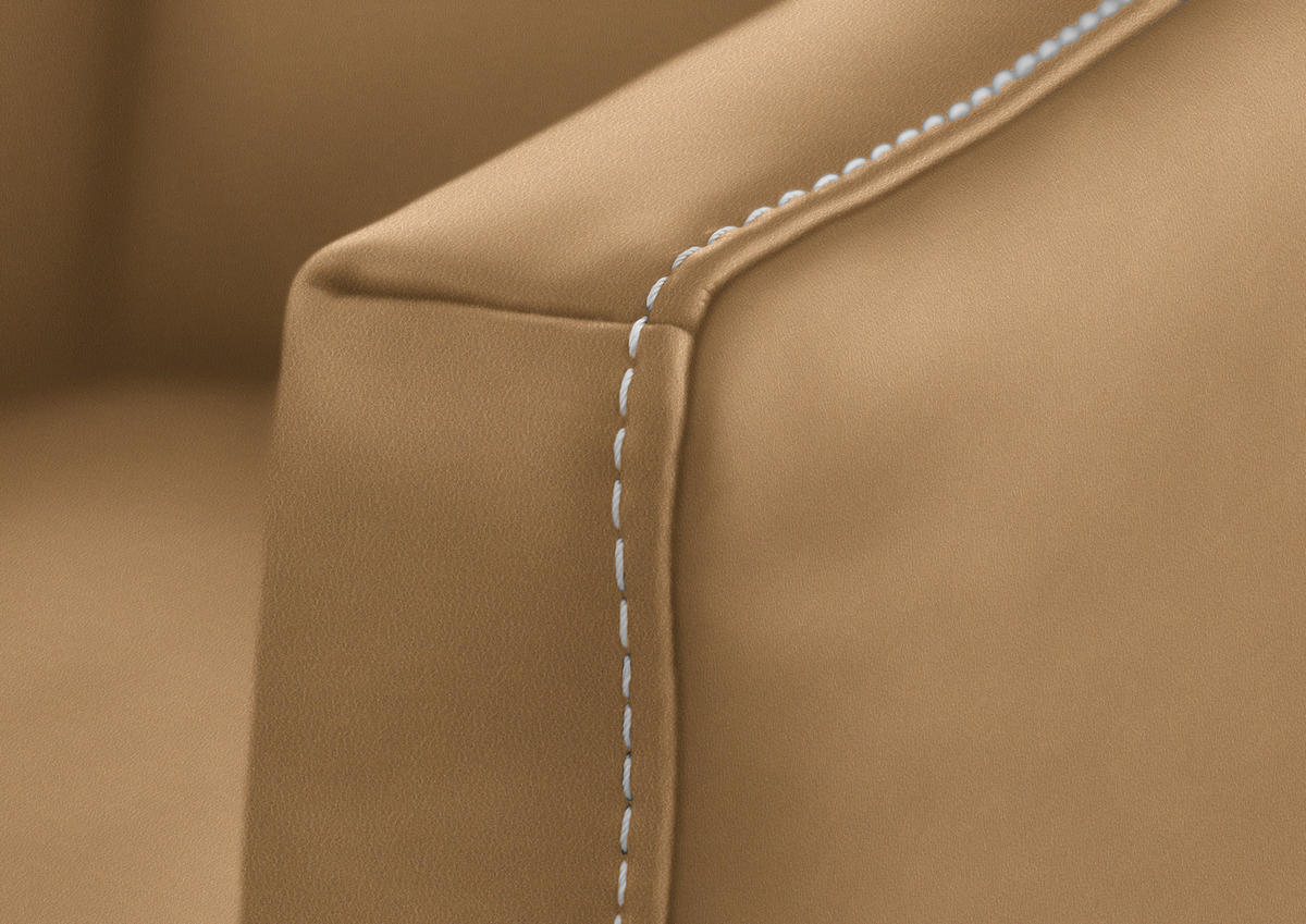 2-SITZER-SOFA Echtleder Honig  - Eichefarben/Beige, Natur, Leder/Holz (207/86/87cm) - Valnatura