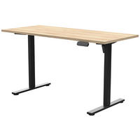 SCHREIBTISCH 138/60/72,7-117,2 cm Eichefarben höhenverstellbar  - Eichefarben/Schwarz, Basics, Holzwerkstoff/Kunststoff (138/60/72,7-117,2cm) - MID.YOU