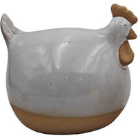 DEKOHUHN   - Braun/Weiß, LIFESTYLE, Keramik (16/14/14cm)