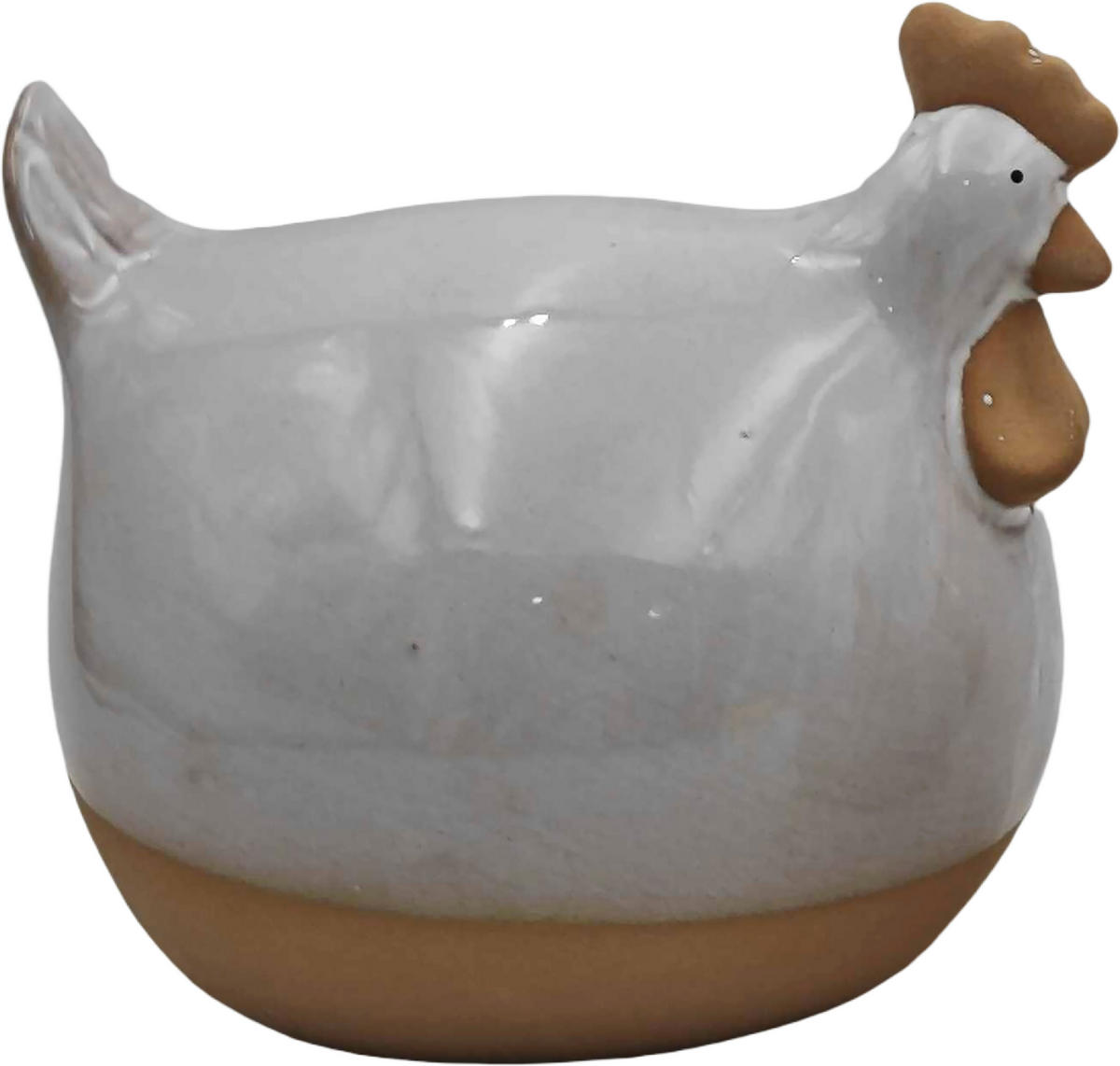 DEKOHUHN   - Braun/Weiß, LIFESTYLE, Keramik (16/14/14cm)