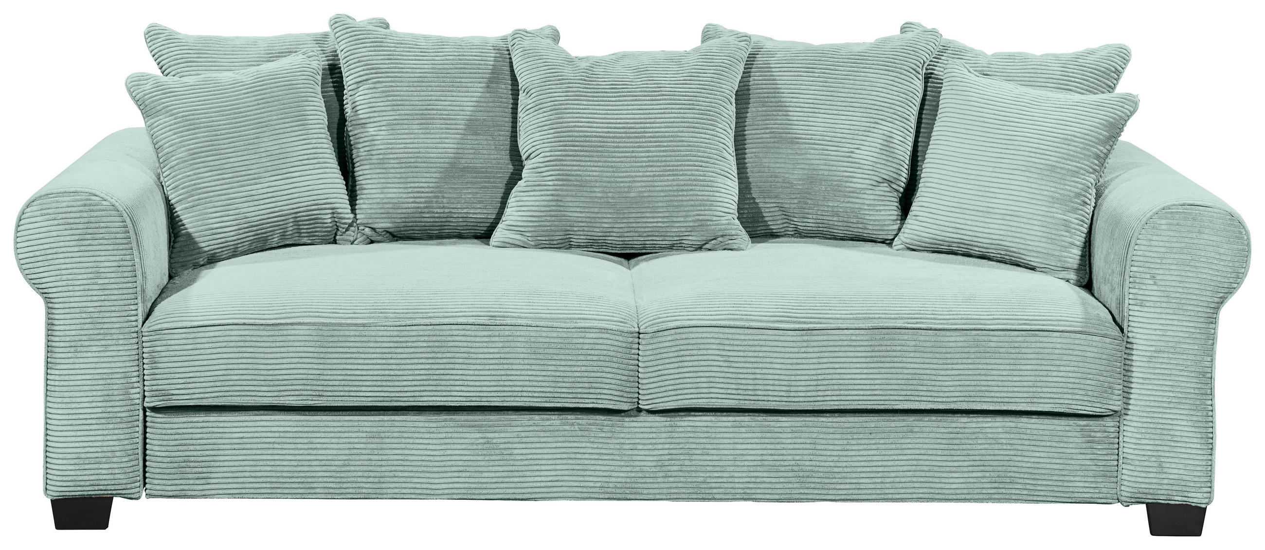 SCHLAFSOFA  mit Stoffauswahl, Liegefunktion, Rücken echt Cord Salbeigrün  - Salbeigrün/Schwarz, KONVENTIONELL, Kunststoff/Textil (247/95/125cm) - Hom`in