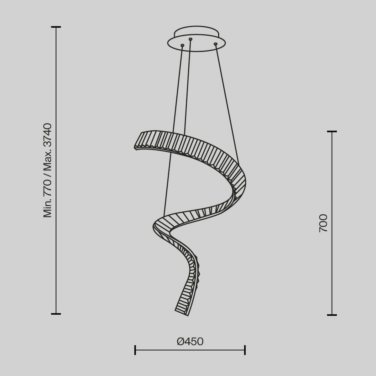 PENDELLEUCHTE Krone 45/374 cm  - Messingfarben, Design, Metall (45/374cm) - MAYTONI