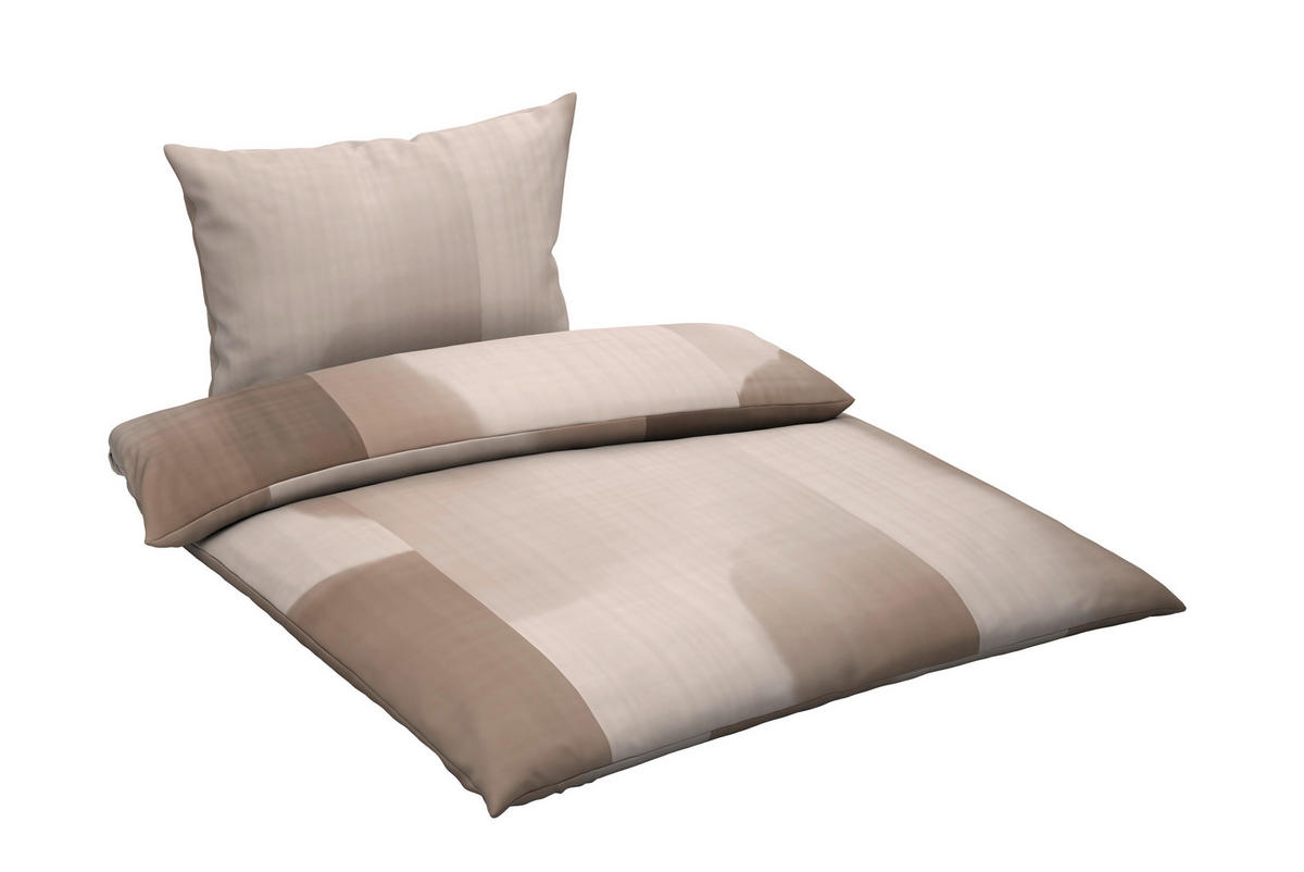 BETTWÄSCHE 2-teilig Satin 140/220 cm  - Taupe, Design, Textil (140/220cm) - Dieter Knoll