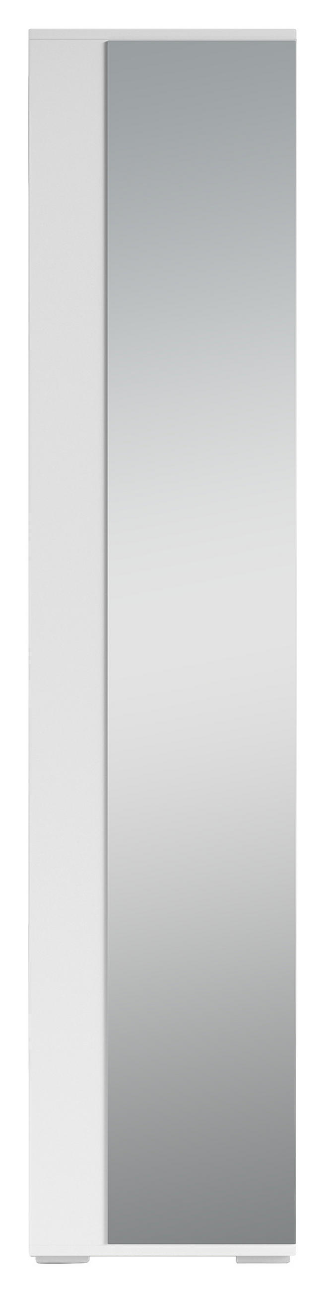 GARDEROBENSCHRANK  in 40/185/35 cm  - Silberfarben/Weiß, MODERN, Glas/Holzwerkstoff (40/185/35cm) - MID.YOU