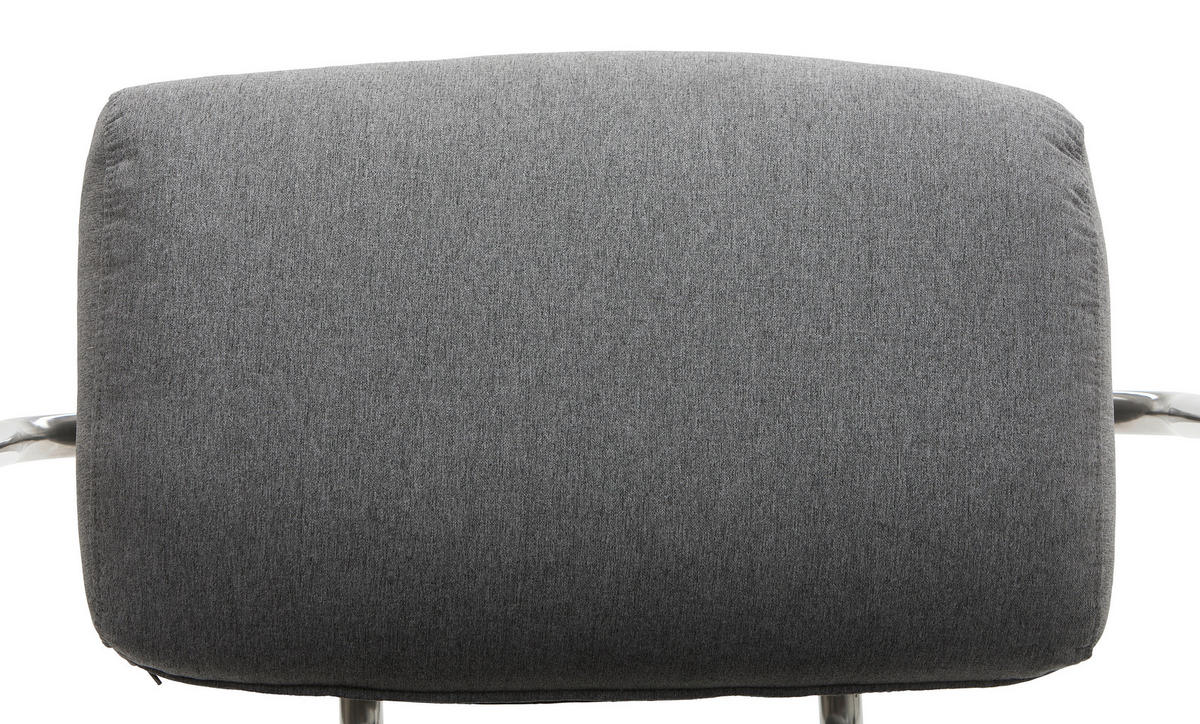 SESSEL in Leinenoptik Grau, Chromfarben  - Chromfarben/Grau, Trend, Textil/Metall (70/82/74cm) - Livetastic