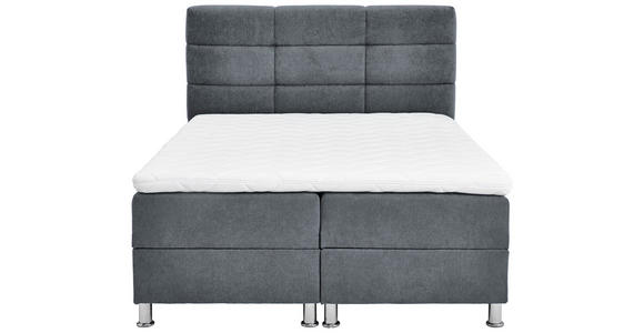 BOXBETT 140/200 cm  in Blau, Grau  - Chromfarben/Blau, KONVENTIONELL, Textil/Metall (140/200cm) - Carryhome