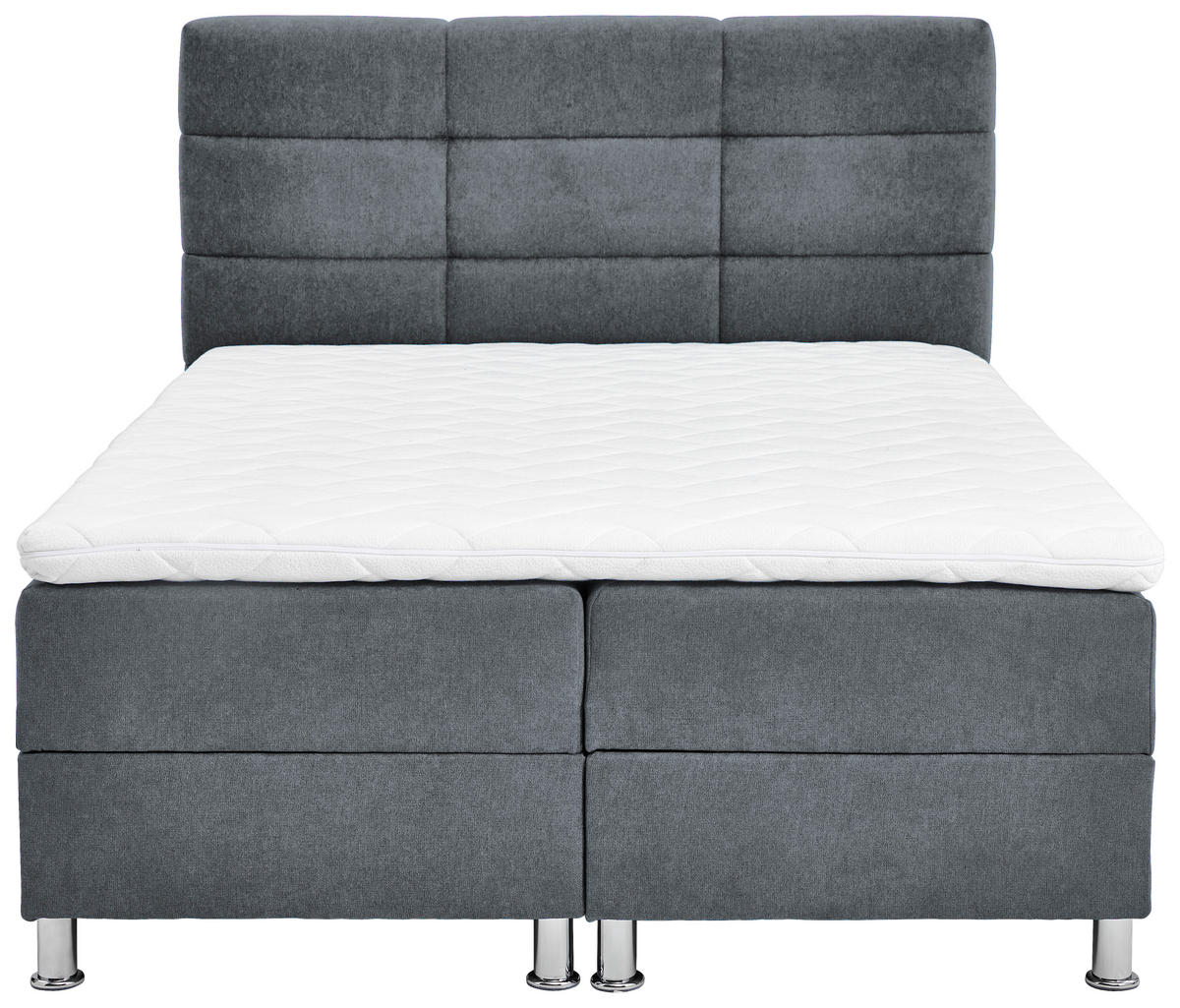 BOXBETT 140/200 cm  in Blau, Grau  - Chromfarben/Blau, KONVENTIONELL, Textil/Metall (140/200cm) - Carryhome
