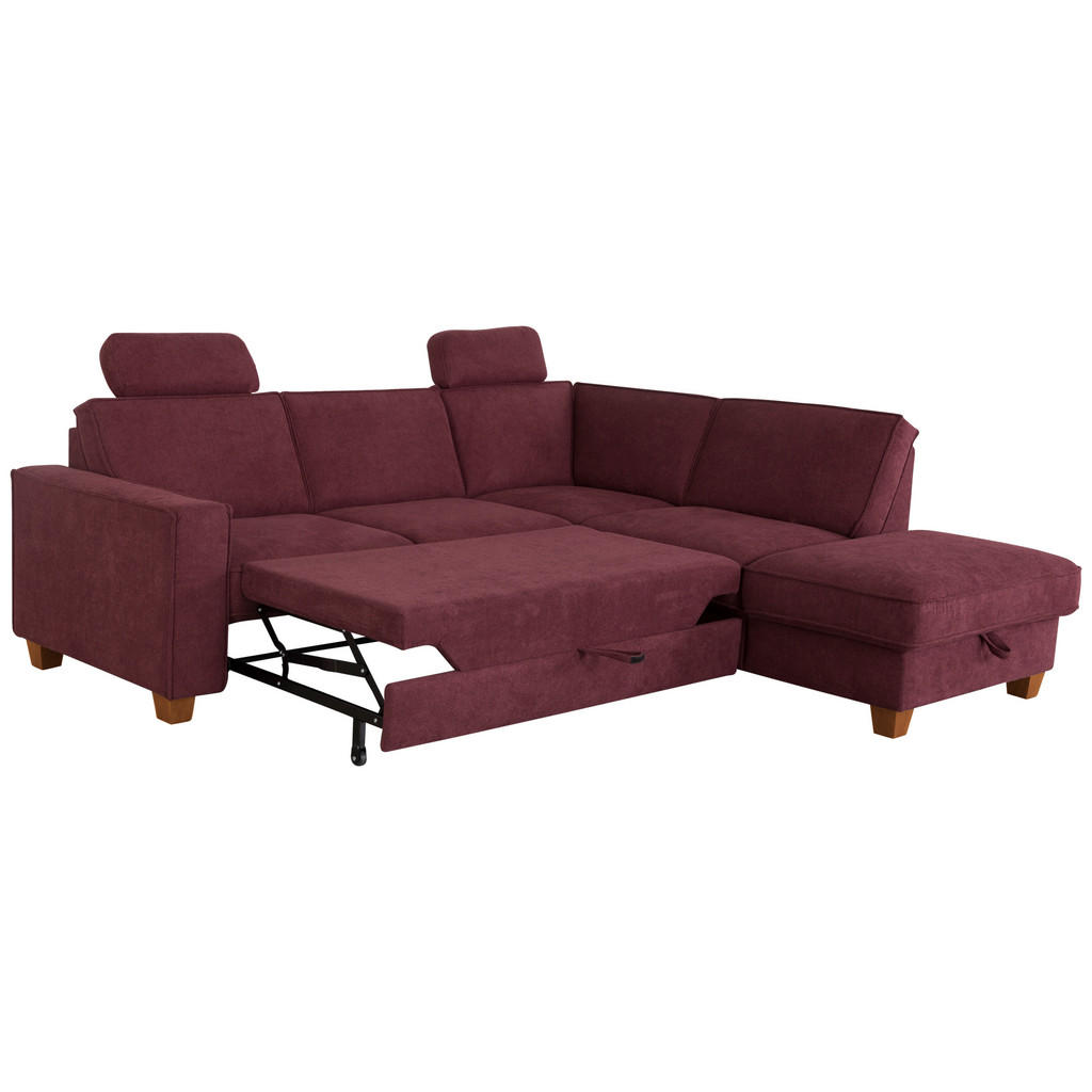 Thumbnail - Sit & More Ecksofa, Dunkelrot, Textil, Buche, massiv, 5,5-Sitzer, Ottomane rechts, L-Form, 236x213 cm, Goldenes M, DGM-K...