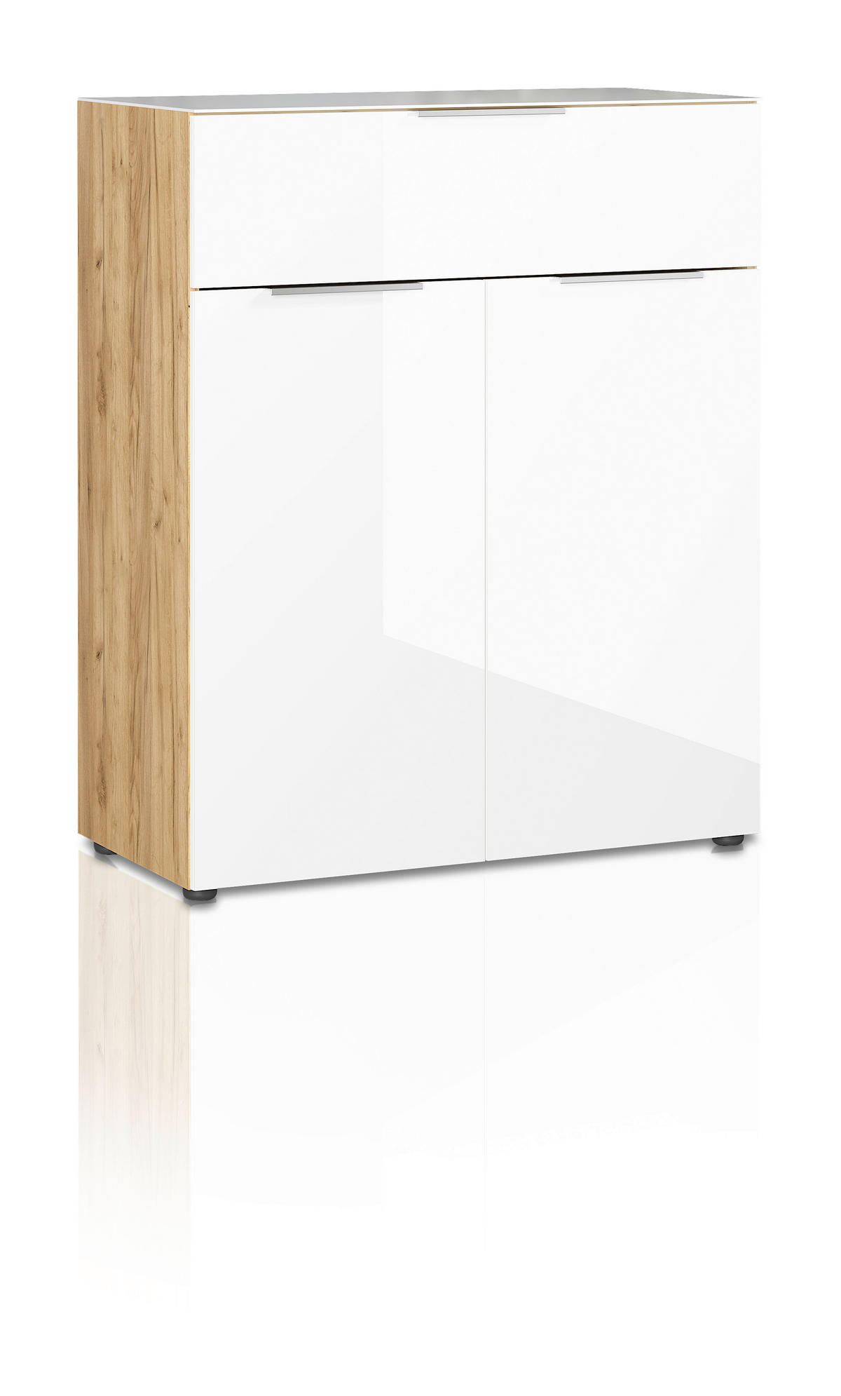 KOMÓD 83/102/42 cm  - tölgyfa színű/fekete, Modern, műanyag/faalapú anyag (83/102/42cm) - Premium Living