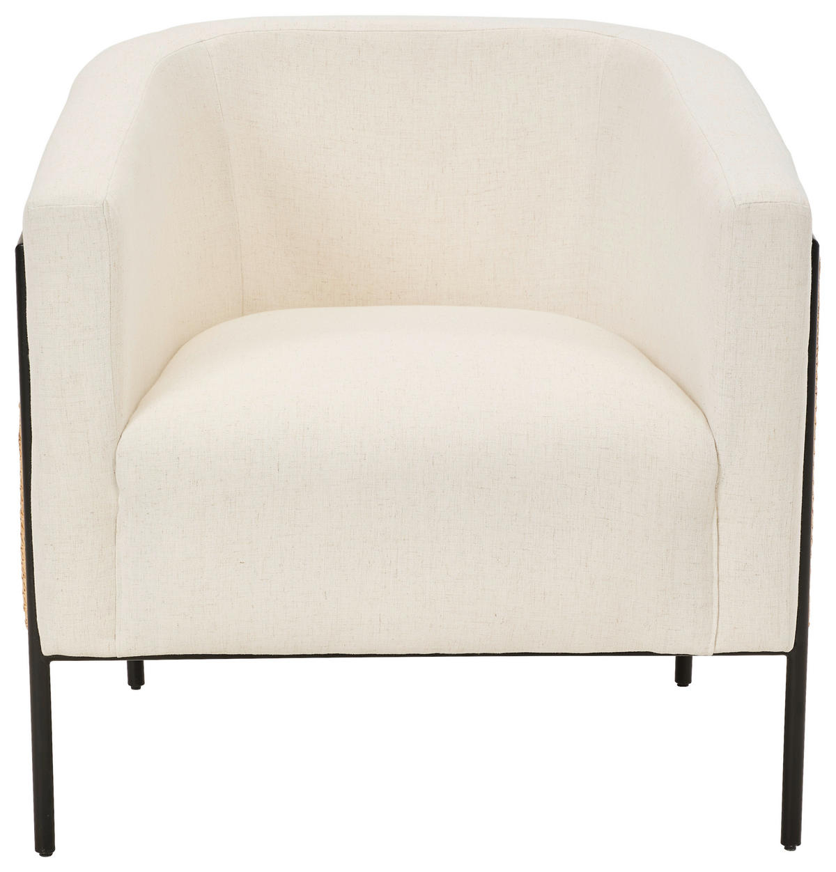 COCKTAILSESSEL in Leinenoptik Creme  - Creme/Schwarz, Trend, Holz/Textil (73/85/80cm) - Livetastic