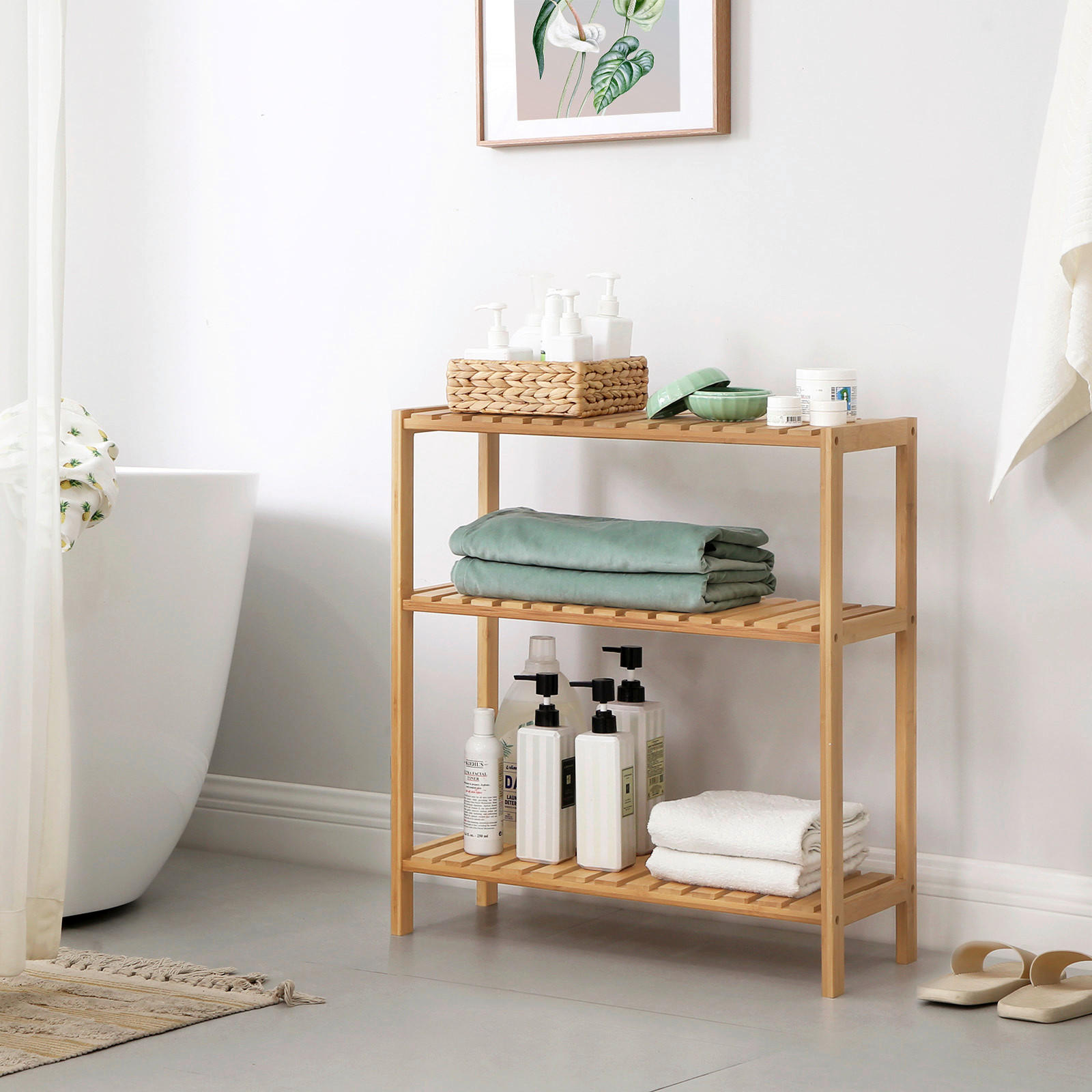 BADEZIMMERREGAL 60/66/26 cm  - Naturfarben, Basics, Holz (60/66/26cm)