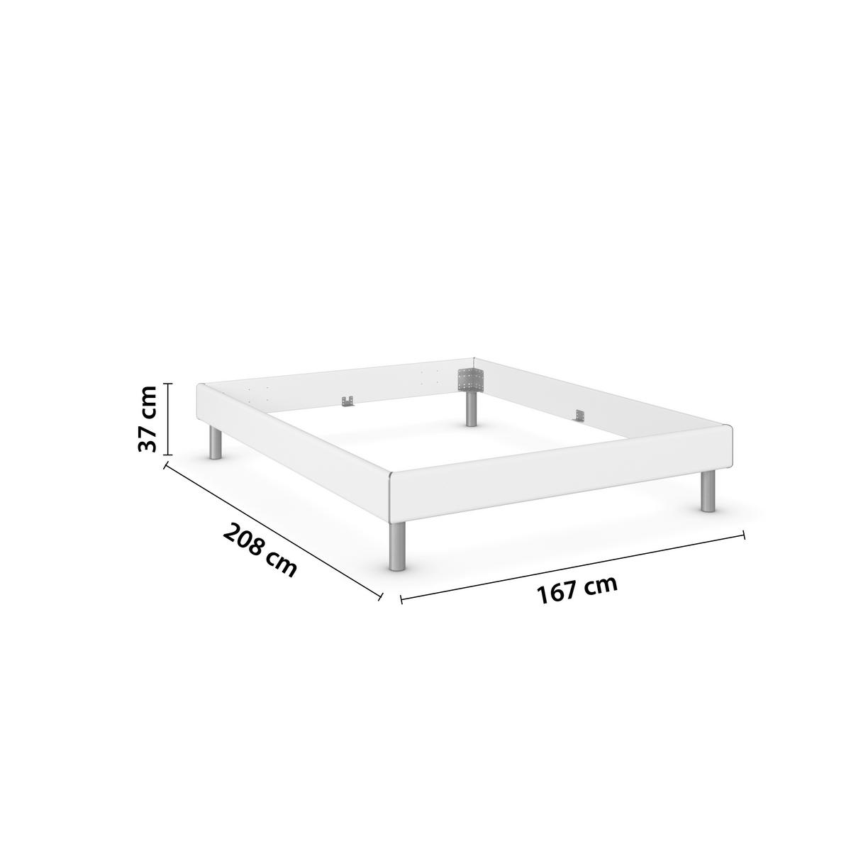 BETT 160/200 cm  in Weiss   - Weiss/Alufarben, Design, Holzwerkstoff/Metall (160/200cm) - Carryhome