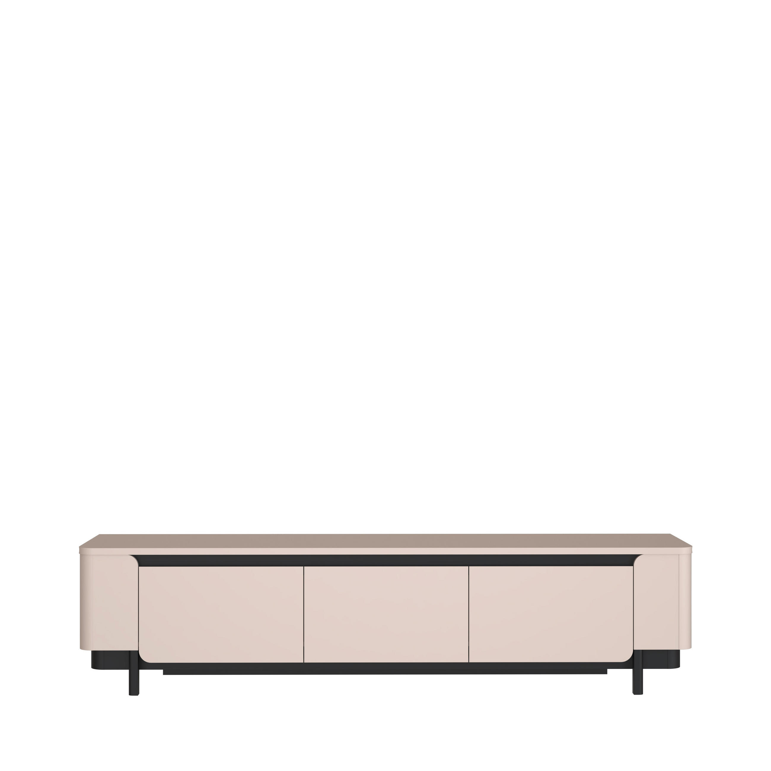 COMODĂ TV 204,9/49,1/44,8 cm  - nisipiu/negru, Design, material pe bază de lemn (204,9/49,1/44,8cm) - Hom`in
